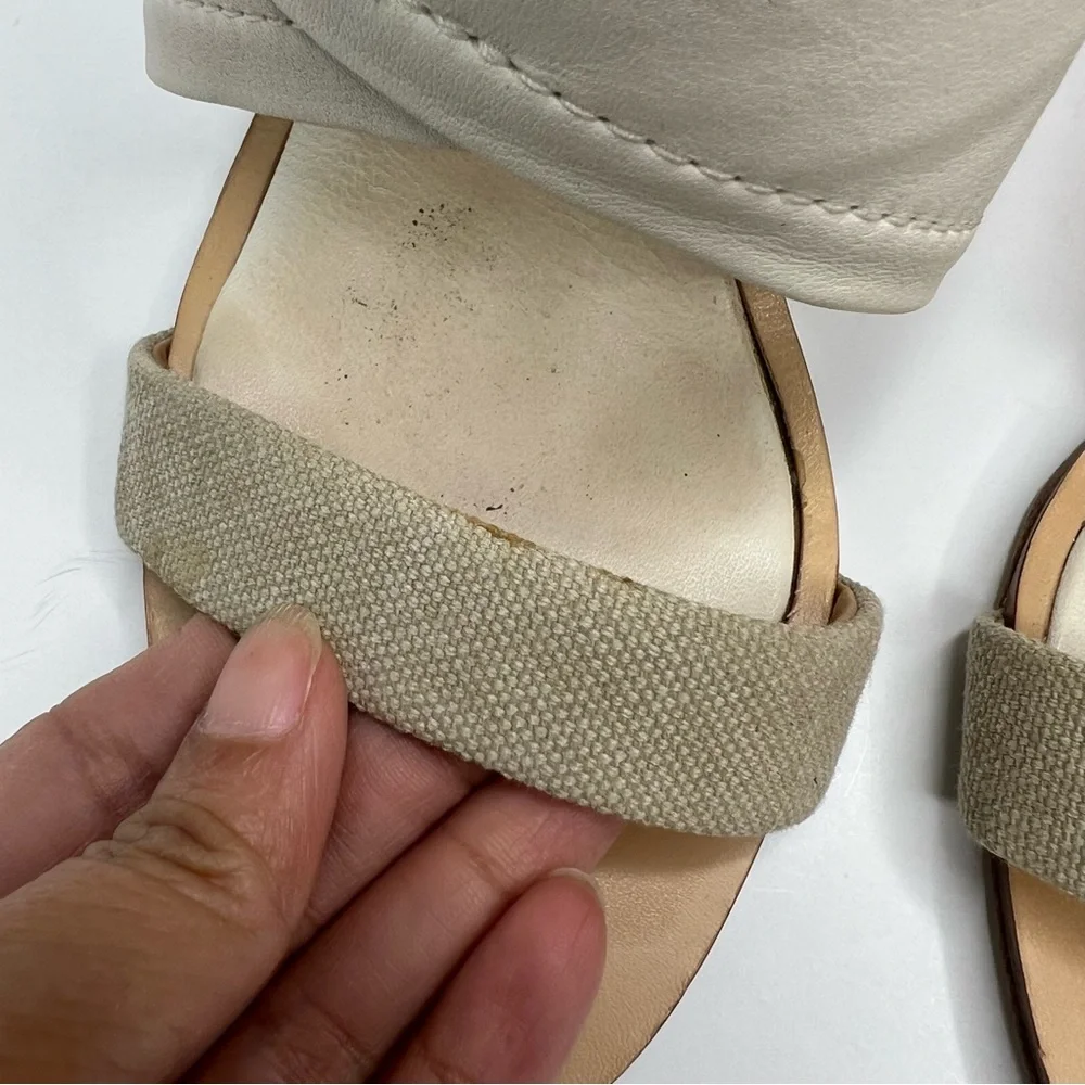 Rag & bone Shaw Wedge Sandals in Cream Size Leather Size 38.5